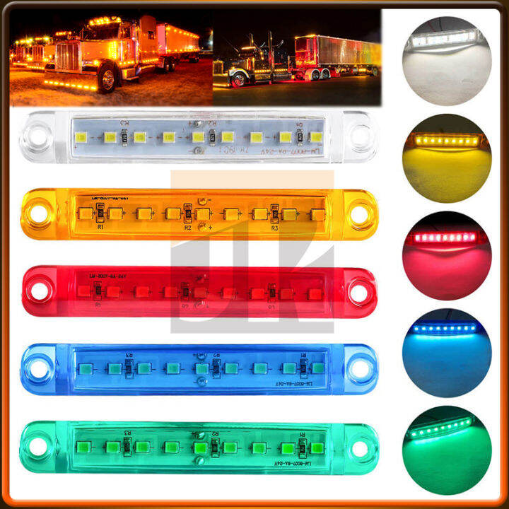 Universal 24V Truck Side Marker Indicator Light 9LED Trailer Lamps