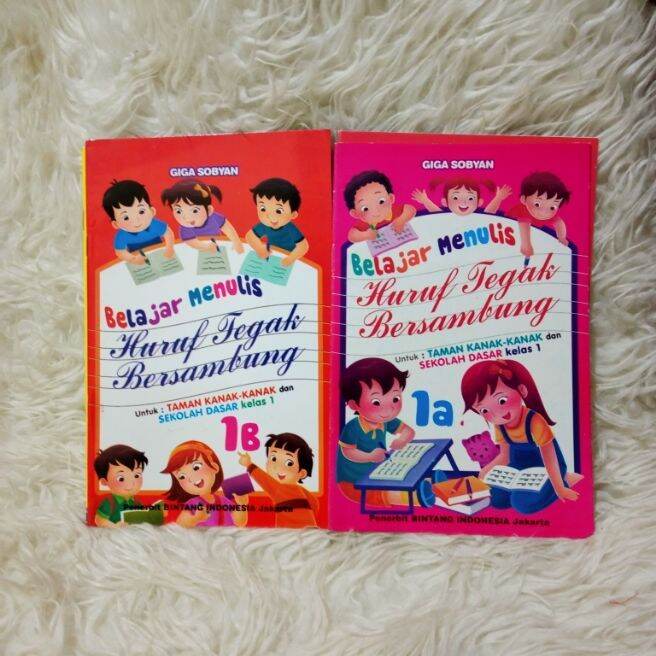 Paket 2.buku Belajar Menulis Huruf Tegak & Bersambung 1a&1b | Lazada ...