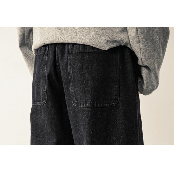 กางเกงยีนส์ชายพลัสไซส์-3xl-กางเกงลายตัวอักษรแฟชั่นญี่ปุ่น-กางเกงลำลองตรงสบาย-กางเกงขากว้างผ้ายีนส์สีดำฮิปฮอป-กางเกงยีนส์สีน้ำเงิน