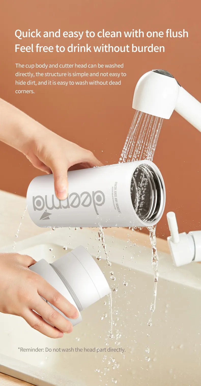 Deerma Cordless Juicer NU90 Portable Blender Mixer Machine 1500mAh Usb