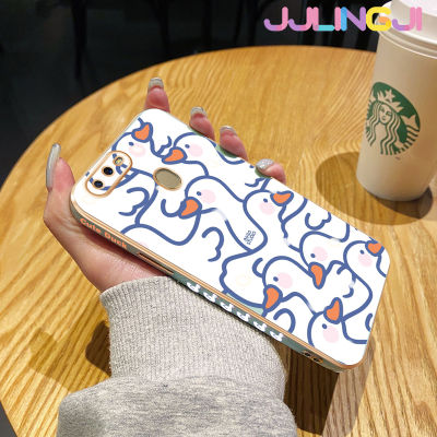 "Jjlingji เคสสำหรับ OPPO A12 A12s A7 A11k เคสการ์ตูนน่ารักลายหงส์ขาวสวยดีไซน์ใหม่ด้านข้างเคสโทรศัพท์ซิลิโคนฝาปิดเลนส์กล้องกล่องกันกระแทกกรอบป้องกันนุ่ม