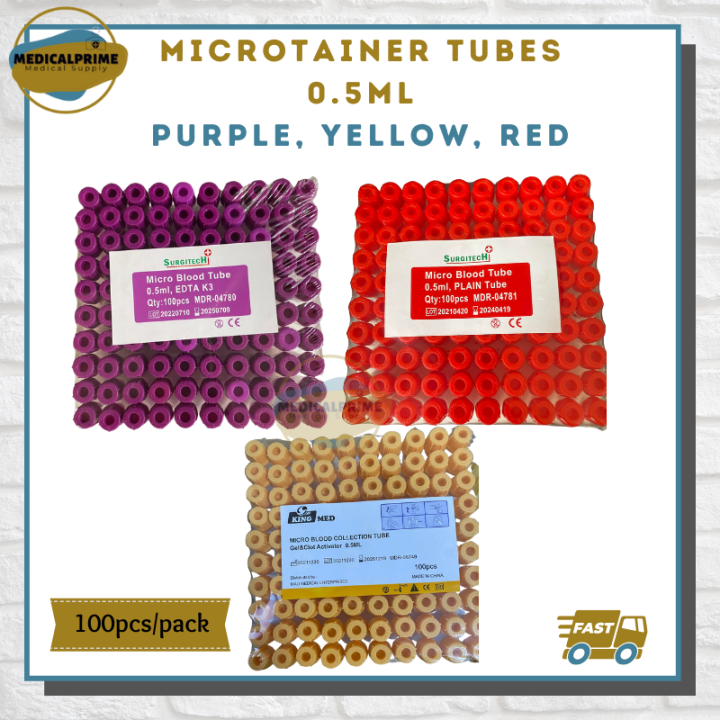 Microtainer Blood Collection PURPLE Top (EDTA), YELLOW Top (Tube Gel