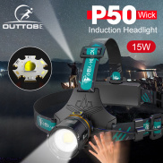 Outtobe P50 đèn đội đầu siêu sáng đèn pin đội đầu cảm biến Outdoor