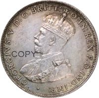 【On Sale】 KUBMart mall One Shillings George V 1933 Adgrowned Bust ซ้าย Coproickel ชุบเงิน