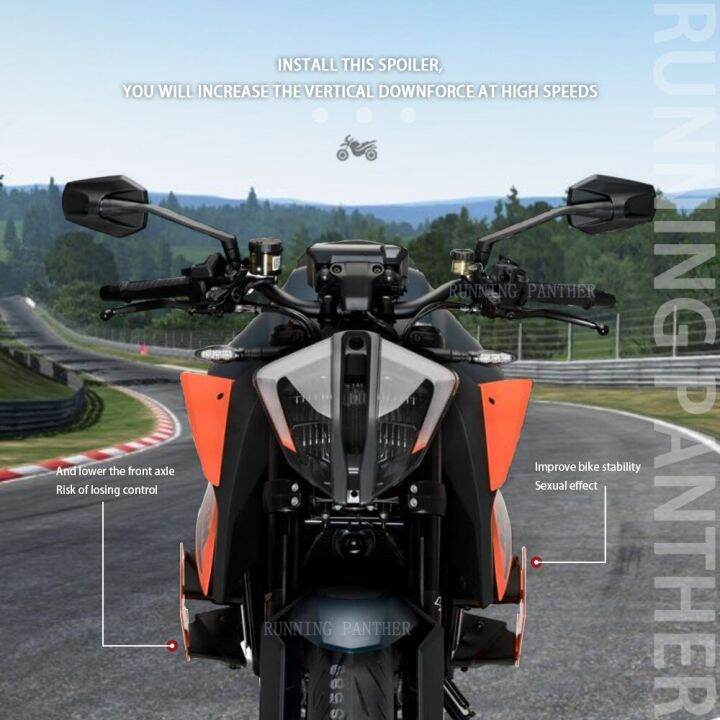 ใหม่สำหรับ1290-superduke-r-2020ที่ปิดแผงชิ้นส่วนรถจักรยานยนต์2021ด้านข้างสปอยเลอร์เปลือยกายแบบคงที่-winglet-fairing-wing-deflectors