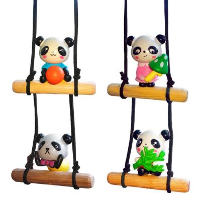 Car Ornaments Swing Panda Ornament Cute Car Charm for Women Men Rear View Mirror Decor Aesthetic Ornament Car Interior Accessories richly