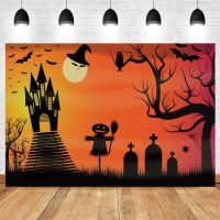 【CW】 Backdrops Spooky Carved Lantern Scary Fabric Bedroom Room Dorm Background Photozone