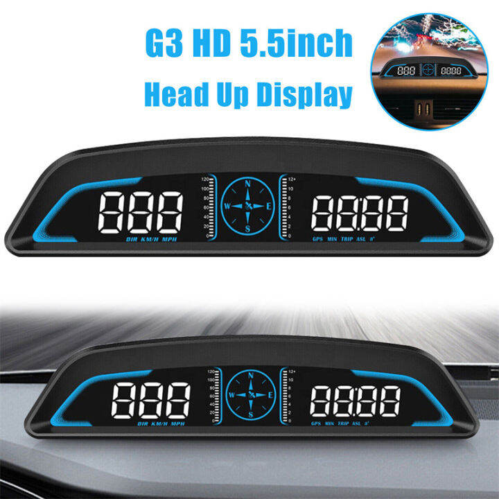 G3 GPS Car HUD Speedometer Head Up Display Digital Reminder Alarm