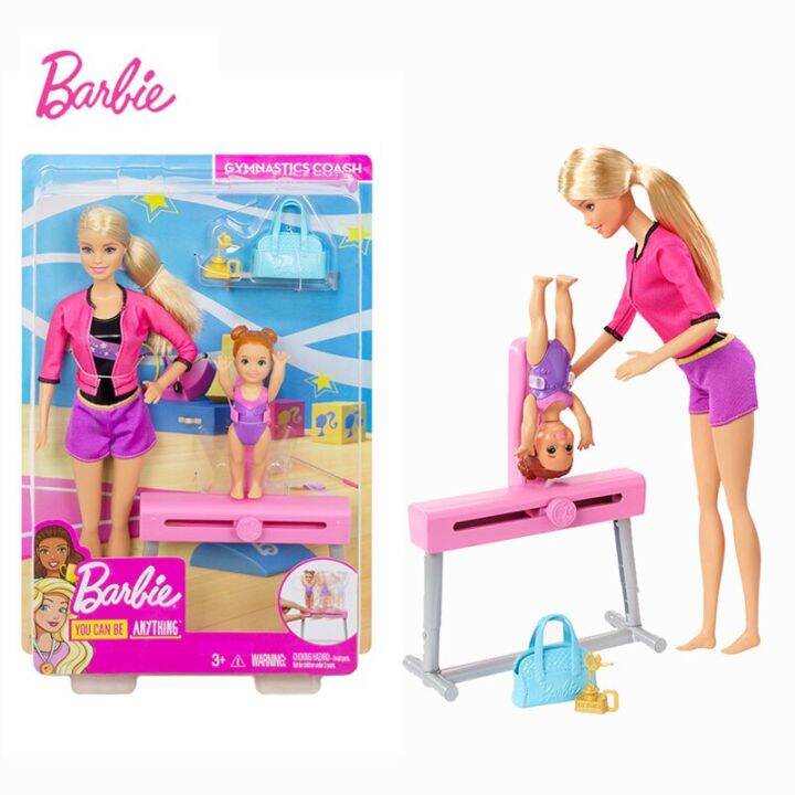 Original Barbie Gymnast Playset Dolls With Accessories Sports Barbie Action Figure Toys For Kids