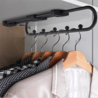 35 Beads Top-mounted Clothes Rail Closet escopic Hanger Rod Wardrobe Crossbar Pull Out Rod Storage Rail Hangers Hardware