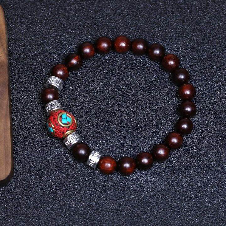 8-mm-sandalwood-turquoise-bead-stretch-bracelet