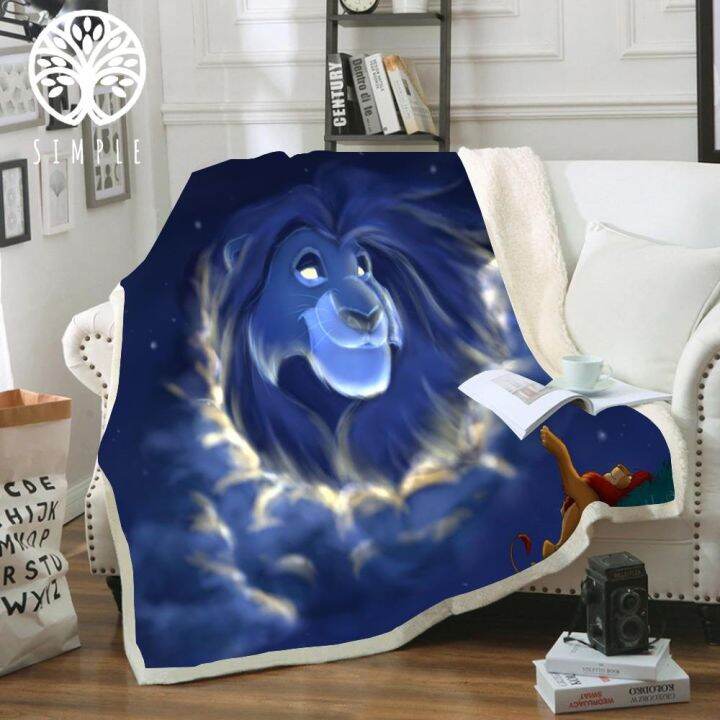 2023 in stock fast Kids Anime Lion King Simba 3D Blanket Fleece Cartoon