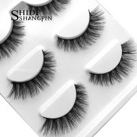 SHIDISHANGPIN 3d mink eyelashes hand made makeup false eyelashes natural long eyelash extension 1 box 3 pairs eyelash X08