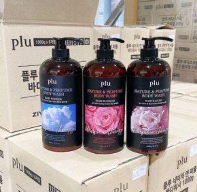 Plu Nature &amp; Perfume Body Wash 1000ml ครบทุกกลิ่น baby powder, white musk ,rose blossom