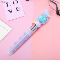 Valitoo เลื่อมผีเสื้อสุดสร้างสรรค์ปากกาลูกลื่นหลายสีน่ารัก10สี,สำนักงานโรงเรียนปากกาของขวัญอุปกรณ์การเขียนการ์ตูนเครื่องเขียนมีลายเซ็นนักเรียนสุดสร้างสรรค์