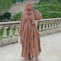 Crepe Prayer Dress New Elegant Modern Maxi Dress High Quality EID Ramadan Modest Abaya Elastic Cuff Islam Women Muslim Clothing Exercise Bands