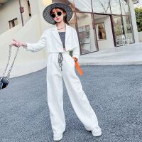 [COD] Girls casual suit female 2022 autumn catwalk middle and large childrens vest foreign style fried street three-piece