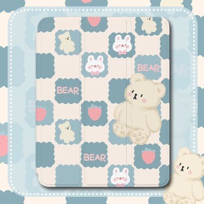 เคสไอแพด ใส่ปากกาได้ เคสแท็บเล็ต กันกระแทก ลายการ์ตูนหมีน่ารัก เคส for ipad Mini6 Air5 Gen9 10.2 Gen7 Gen8 iPad 10.5 Air3 Air4 10.9 iPad Pro11 9.7 Gen5,6 Air เคสใส ลายดอกไม้ พร้อมช่องใส่ปากกา สําหรับ Ipad 8 9 pro11 air4 3 mini6 9.7