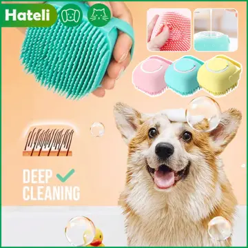 Dog Bath Brush,rubber Dog Shampoo Grooming Brush, Silicone Dog Shower Wash  Curry Brush, Pet Scrubber For Short Long Haired Dogs Cats Massage Comb