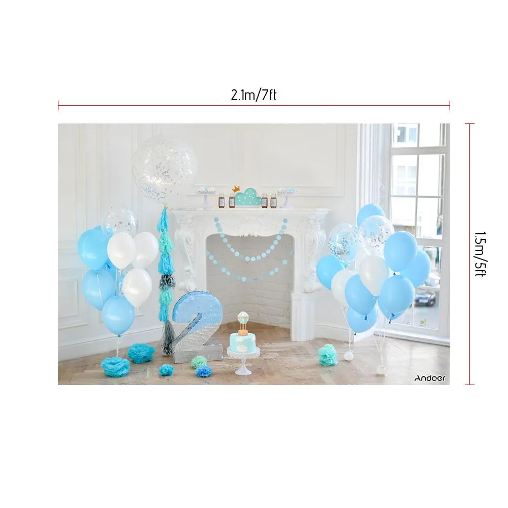 Andoer  * /7 * 5ft Second Birthday Backdrop Cake Balloon Windows  Fireplace Photography Background Baby Boy Kids Photo Studio Pros | Lazada