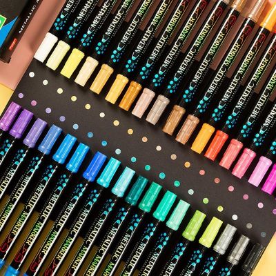 【cw】 12/24/36Colors Paint Pens Extra And Dots Painting Mug Glass Wood Fabric Canvas Metal