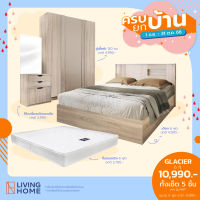 ผ่อน 0% ชุดห้องนอน 5-6 ฟุต รุ่น GLACIER | Livinghome Furniture