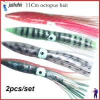 JUZHUFEI 2PCS 4 สี 11cm 5g ซิลิโคนนิ่ม ล่อกระโปรงปลาหมึก หางยาว เหยื่อปลาหมึกน้ำเค็ม รอกตกปลา