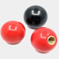 ▨▨◙ 1-5pcs Black or Red Plastic M4 M5 M6 M8 M10 M12 brass Thread Ball Shaped Head Clamping Nuts Knob