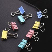 10 Pcs Wholesale Office Supplies Trumpet 19mm Color Binder Clips Dovetail Bills Clip 40 Boxed