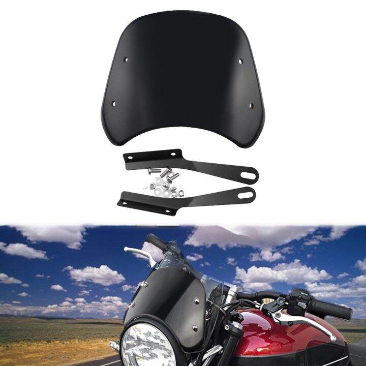 Motorcycle Windshields Universal Windscreen w/Mount Bracket Fit 5 to 7