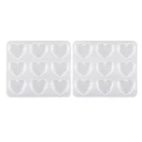 2 Pack Heart Shape Resin Silicone Heart Epoxy Mold Heart-Shaped Casting Jewelry Mold for