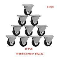 10 Pcs/Lot Casters 1 Inch Rubber Directional With Diameter Of 25mm Mute Wear Resistant Fixed Roller Furniture