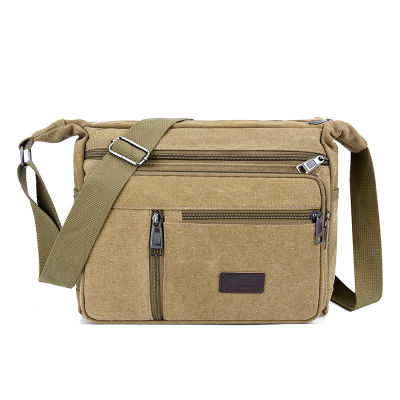 Canvas Crossbody Shoulder Bag Men Zipper Casual Travel Messenger Pack Male Shoulder Sling Working Bags Bookbag Briefcase