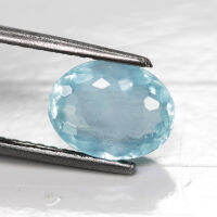 2.45 ct อควอมารีน(Aquamarine) ทรงไข่ ฟ้าอมเขียว