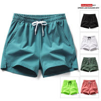 Ice Silk Shorts Summer Mens Thin Quick-Drying Sports Casual Breathable Running Training Slit Three-Point Pants Men