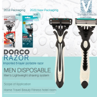 8pcslot Shaver Men 6-Blades Razor Blade for Men Shaving DORCO with Retail Package