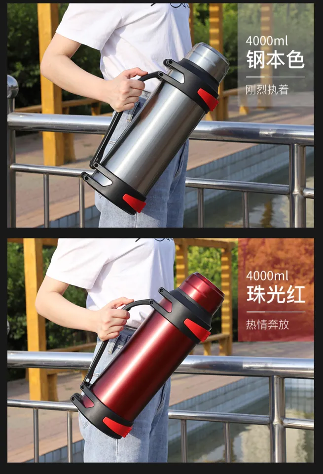 1200-4000ml Large Thermos Bottle Vacuum Flasks Stainless Steel Insulated  Water Thermal Cup With Strap 48 Hours Insalation