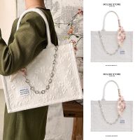 Summer large-capacity commuting niche design high-end white handbag shoulder tote bag female 2023 new 【BYUE】