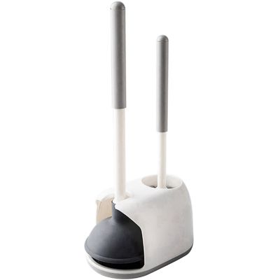 Toilet Bowl Bush Set with Holder, Bathroom Accessories Combo with Stand for Deep Cleaning