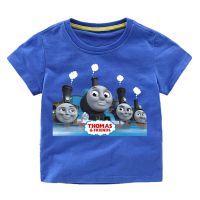 เด็กวัยหัดเดินเด็กน้อยThomas &amp; Friendsการ์ตูนCrewneck Pulloverเสื้อยืดเสื้อยืดผ้าฝ้ายด้านบน