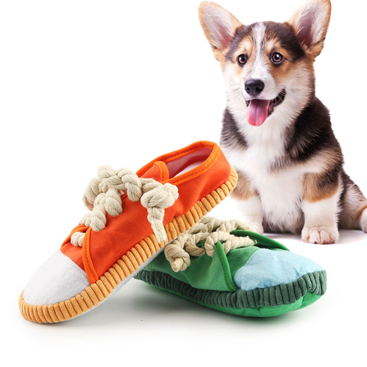 รองเท้าเคี้ยวของเล่นสัตว์เลี้ยงเชือกทำความสะอาดฟันเคี้ยวเชือกรองเท้ารับสารภาพลูกสุนัขกัดของเล่นสุนัข-yy-ร้านค้า