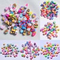 【YF】◇  50pcs Jewelry Accessories polymer clay beads Cartoon cream Design Spacer Department Slices