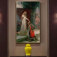 {KUT Department Store} ภาพวาดที่มีชื่อเสียง Quot; The Accolade Quot; โดย Edmund Blair Leighton โปสเตอร์การพิมพ์บนผ้าใบภาพผนังศิลปะสำหรับห้องนั่งเล่นไม่มีกรอบ