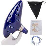 Gốm Ocarina 12 lỗ Alto C với bài hát Cuốn sách với màn hình đứng Túi bảo