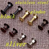 [HOT JIAZZAQQMGW 555] 50ชิ้น/ล็อต Black Gloden Sliver Steel Chicago Screw บัญชีหนังสือสกรู M5x4/7/13/16มม.