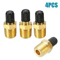 ตัวเชื่อมต่อถังใหม่4ชิ้น1/4 "Npt Mpt วาล์วเติมถังอัดอากาศทองเหลือง Schrader