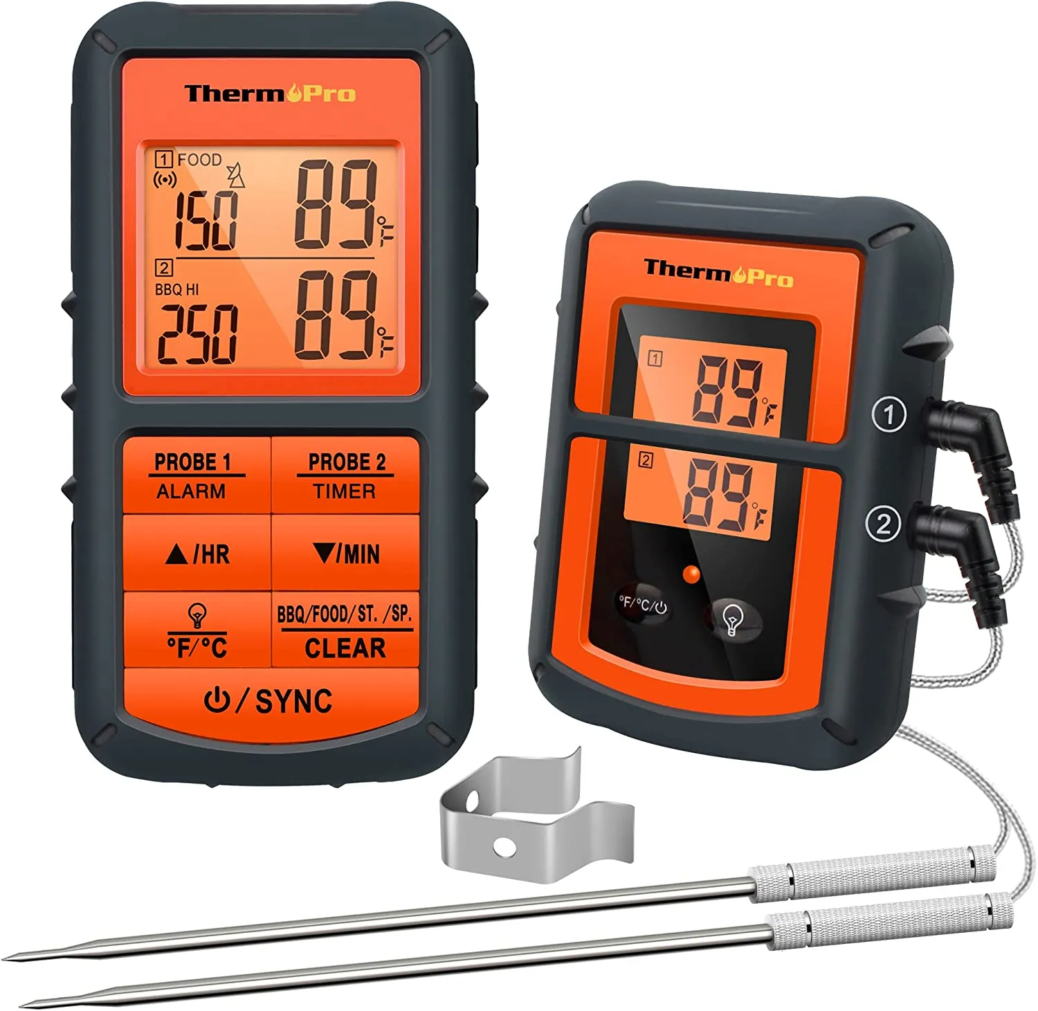 300Ft Remote Range Digital Wireless Meat Cooking Thermometer +2 Probes BBQ  Oven