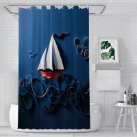 Ahoy There Bathroom Shower Curtains Ocean Waterproof Partition Curtain Designed Home Decor Accessories