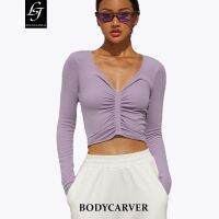 ▪ Bodycarver OOTD Athleisure Top ผู้หญิงกีฬาแขนยาวเสื้อยืดโยคะยืดหยุ่นด้านบนกันแดดฟิตเนสสบาย ๆ เสื้อยืดกลางแจ้ง