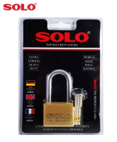 SOLO กุญแจโซโล 50 มิล รุ่น 4507SQL-50 สีทอง ชนิดห่วงยาว ระบบลูกปืน